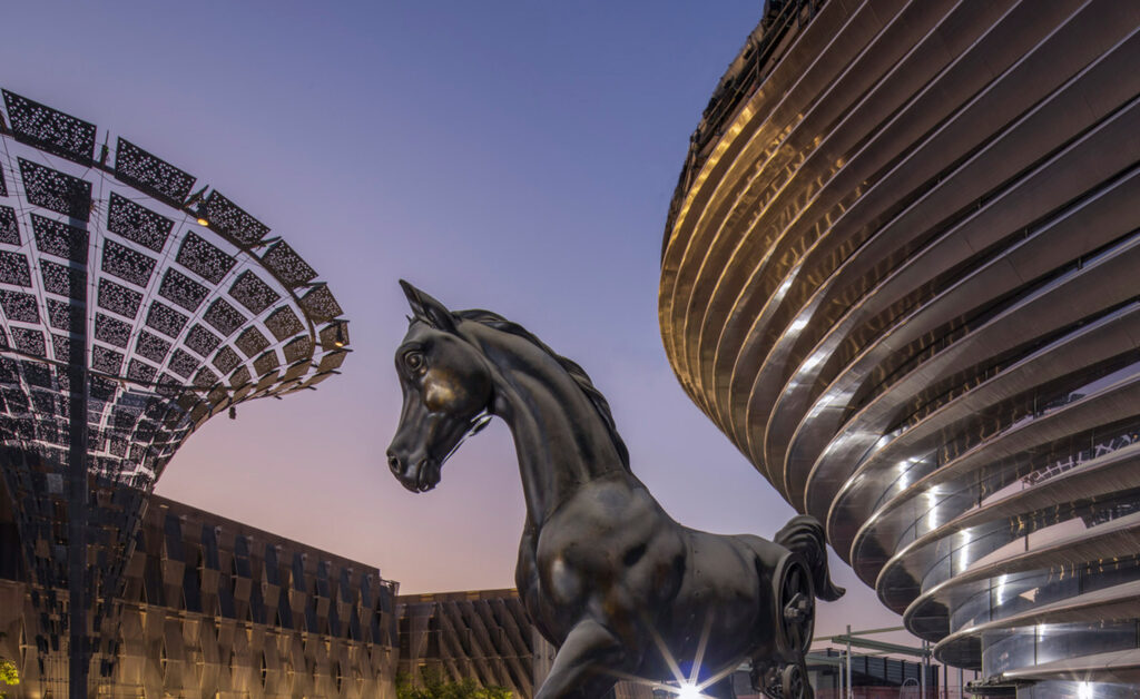 A horse sculpture at Expo 2020 in Dubai